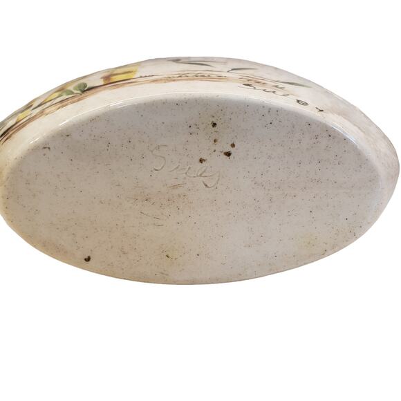 Vintage Hand Painted Bamboo Vase Signed 1984 Rare Vintage Vase Clay Pottery - Picture 4 of 15